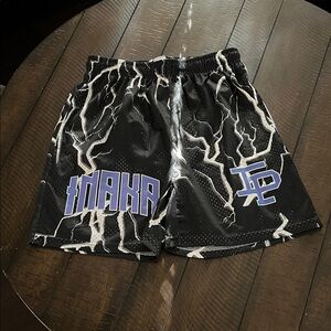 Inaka Power Black and White Thunderbolt Men's Shorts